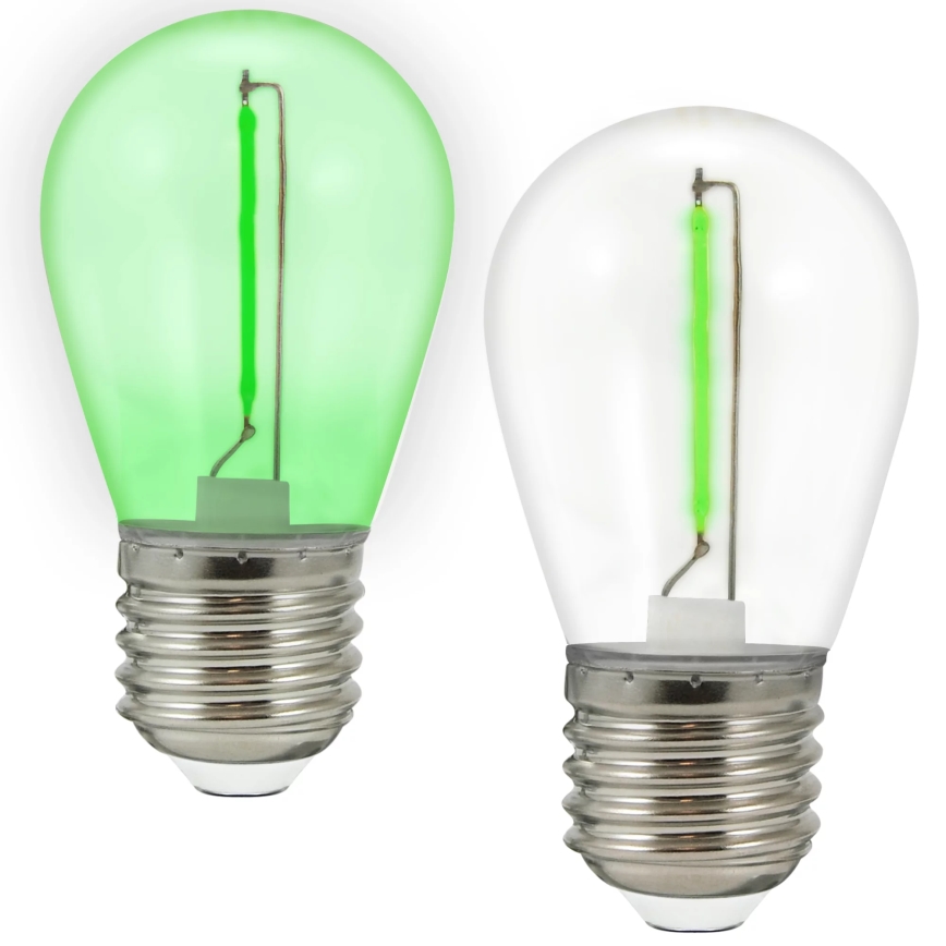 CONJUNTO 2x Lâmpada LED PARTY E27/0,3W/36V verde