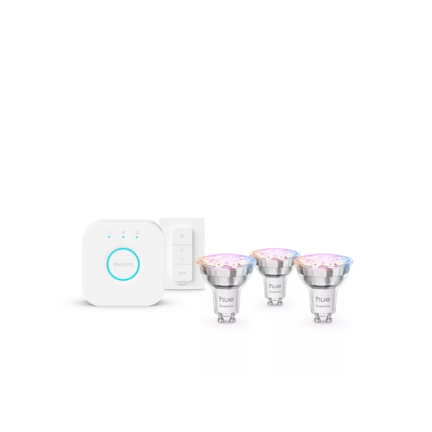 Conjunto básico Philips Hue White And Color Ambiance Essential 3xGU10/4,7W/230V 2200-6500K + dispositivo de ligação