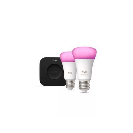 Kit inicial Philips Hue WHITE AND COLOR AMBIANCE 2xE27/8,1W 1000-20000K  + dispositivo de ligação