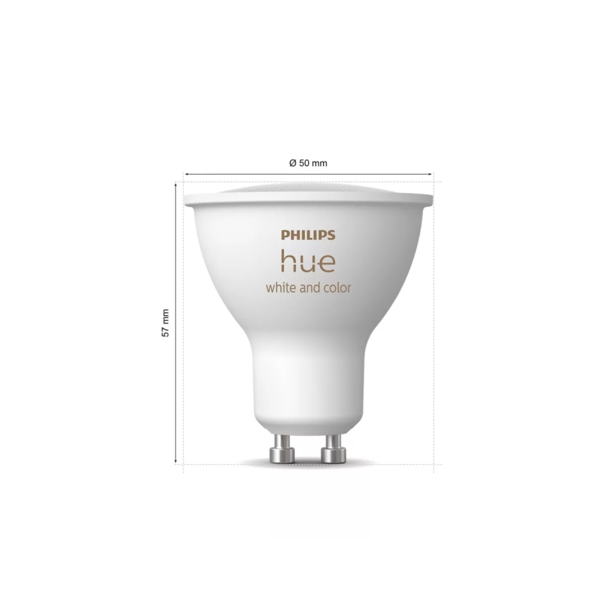 Kit inicial Philips Hue WHITE AND COLOR AMBIANCE 3xGU10/4,2W 2000-6500K + dispositivo de ligação