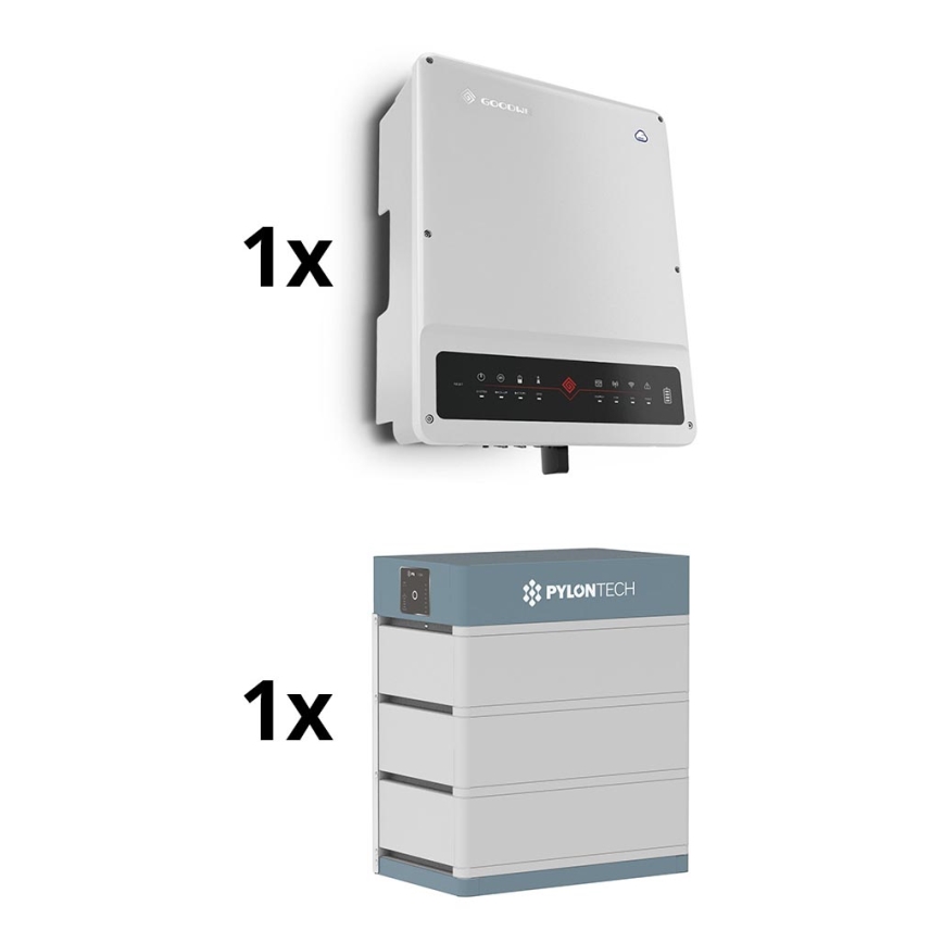 Kit solar GOODWE -10kW GOODWE conversor híbrido 3f+10,65kWh bateria PYLONTECH