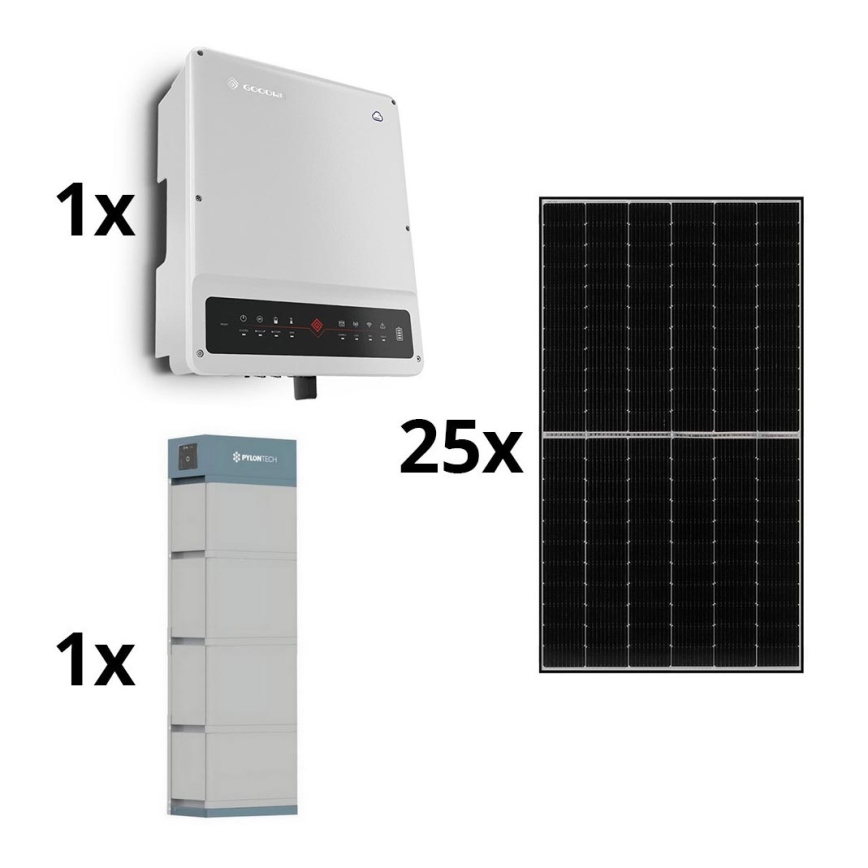 Kit solar GOODWE-10kWp JINKO+10kW GOODWE h. conversor 3p + bateria 14,2 kWh PYLONTECH H2