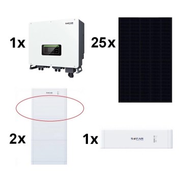 Kit solar SOFAR Solar - 10kWp RISEN Preto + inversor SOFAR Hybrid 10kW 3p + bateria 10,24 kWh