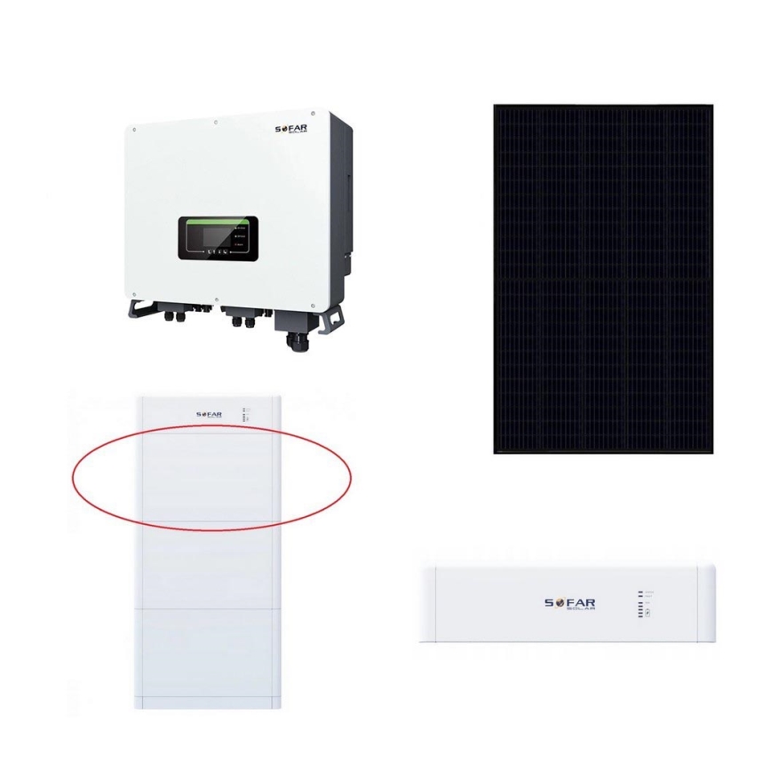 Kit solar SOFAR Solar - painel 20kWp RISEN Preto + inversor 20kW SOLAX 3p + bateria 20 kWh SOFAR com uma unidade de controlo da bateria