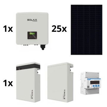 Kit solar: SOLAX Power - 10kWp RISEN Full Black + 15kW SOLAX conversor 3p + 11,6 kWh pilha V2