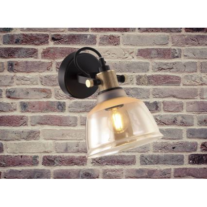 Iluminação de parede ASGARD 1xE27/11W/230V bege/preto/dourado