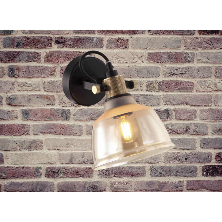 Iluminação de parede ASGARD 1xE27/11W/230V bege/preto/dourado