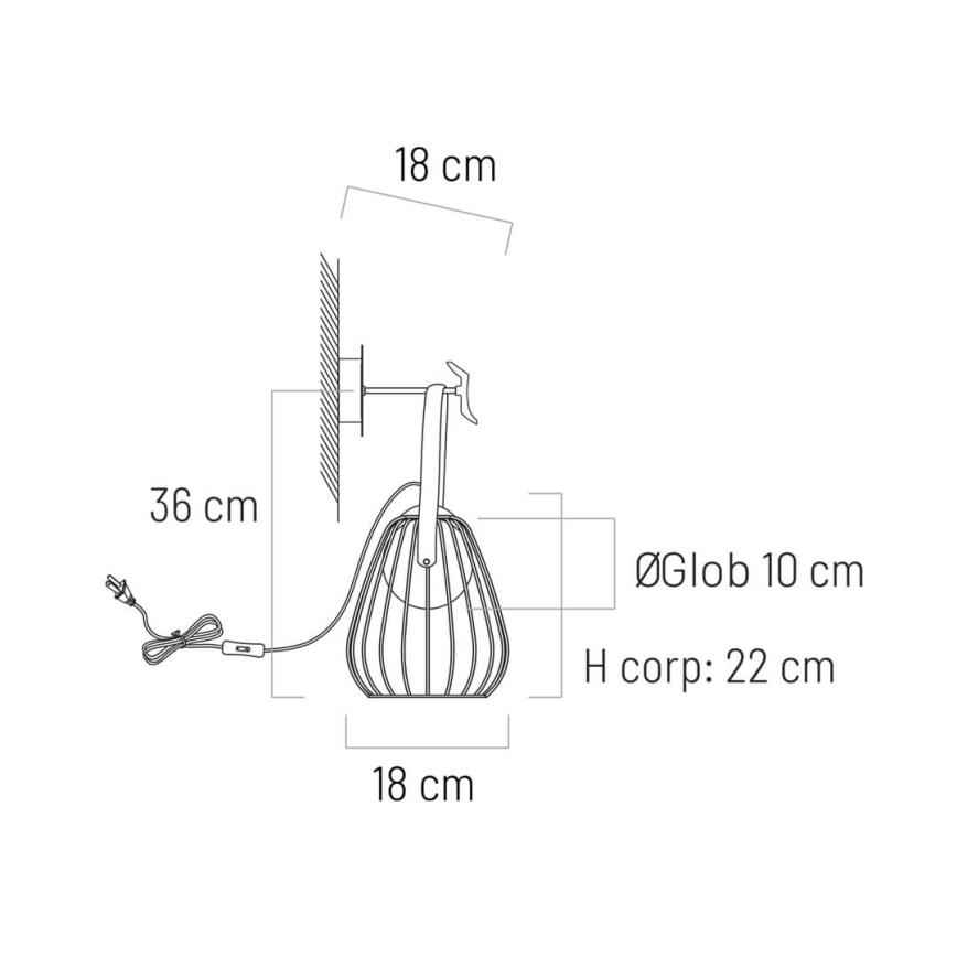 Candeeiro de parede MEMORY 1xG9/4W/230V branco/castanho