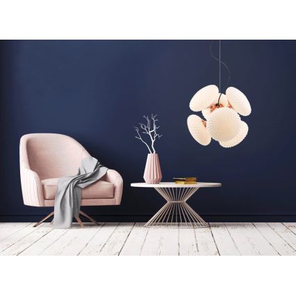 Candelabro suspenso STELLAR 6xG9/4W/230V rosa dourada