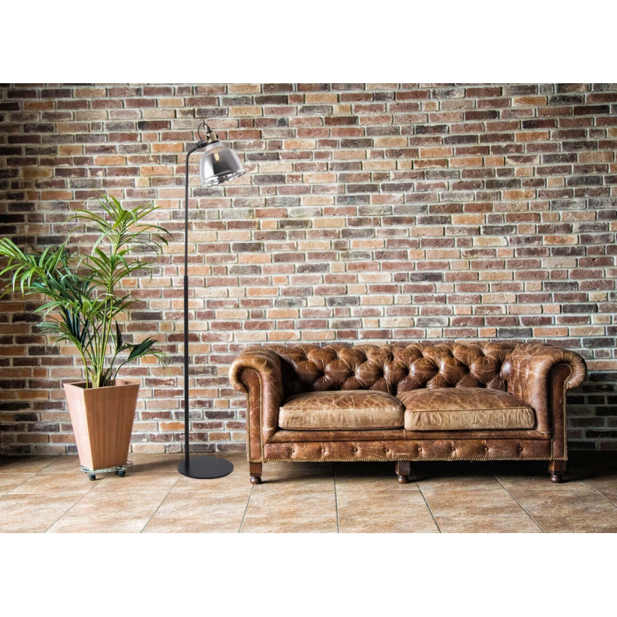 Candeeiro de chão ASGARD 1xE27/11W/230V cinzento/preto/dourado
