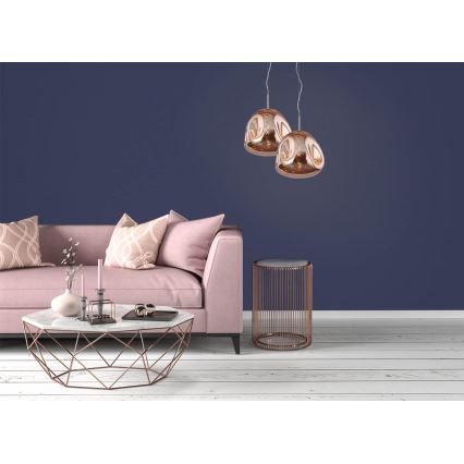 Candelabro suspenso VITRO 1xE27/10W/230V diâmetro 35 cm rosa dourada