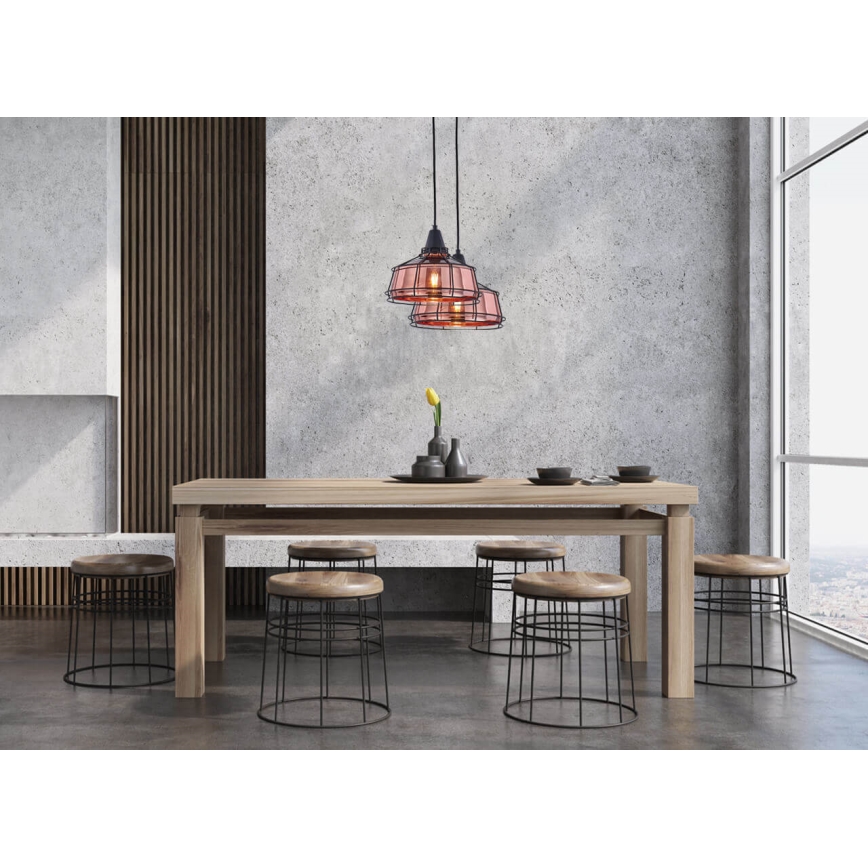 Candelabro suspenso FACTORY 1xE27/11W/230V rosa dourada/preto