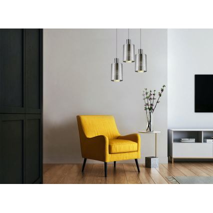 Candelabro suspenso EVOLUTION 1xE27/11W/230V cromado brilhante