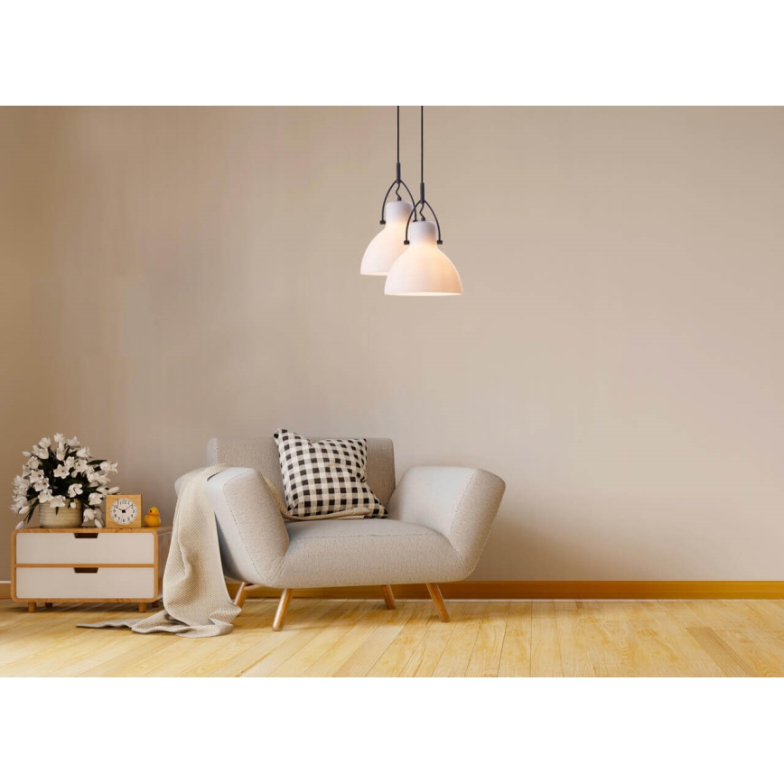Candelabro suspenso RACK 1xE27/11W/230V branco/preto