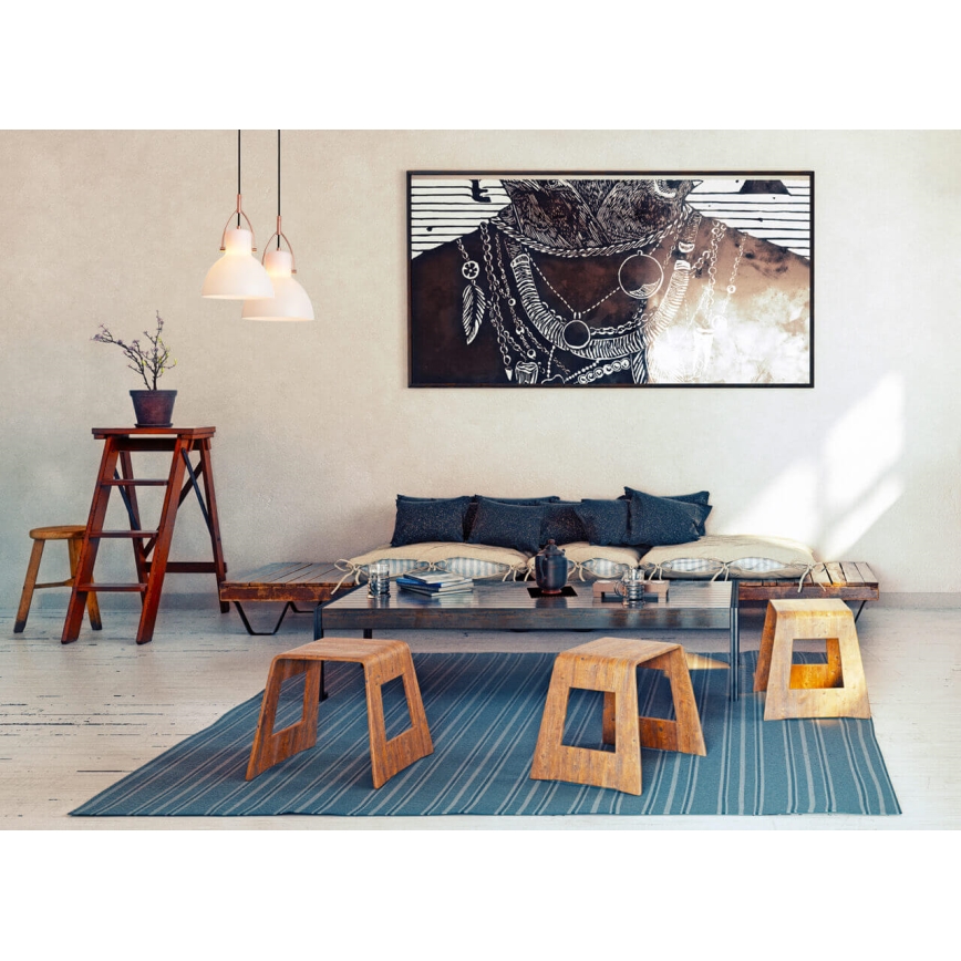 Candelabro suspenso RACK 1xE27/11W/230V branco/cobre