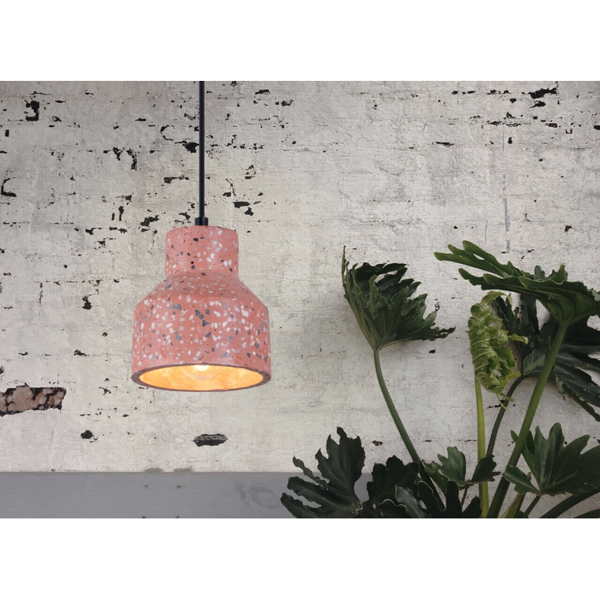 Candelabro suspenso RESIN 1xE27/11W/230V rosa/preto