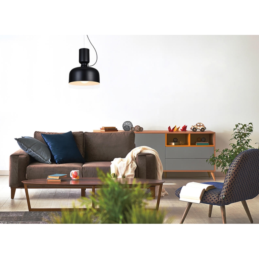 Candelabro suspenso ABEL 2xE27/11W/230V diâmetro 28 cm preto