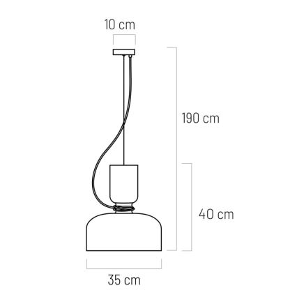 Candelabro suspenso ABEL 2xE27/11W/230V diâmetro 28 cm preto