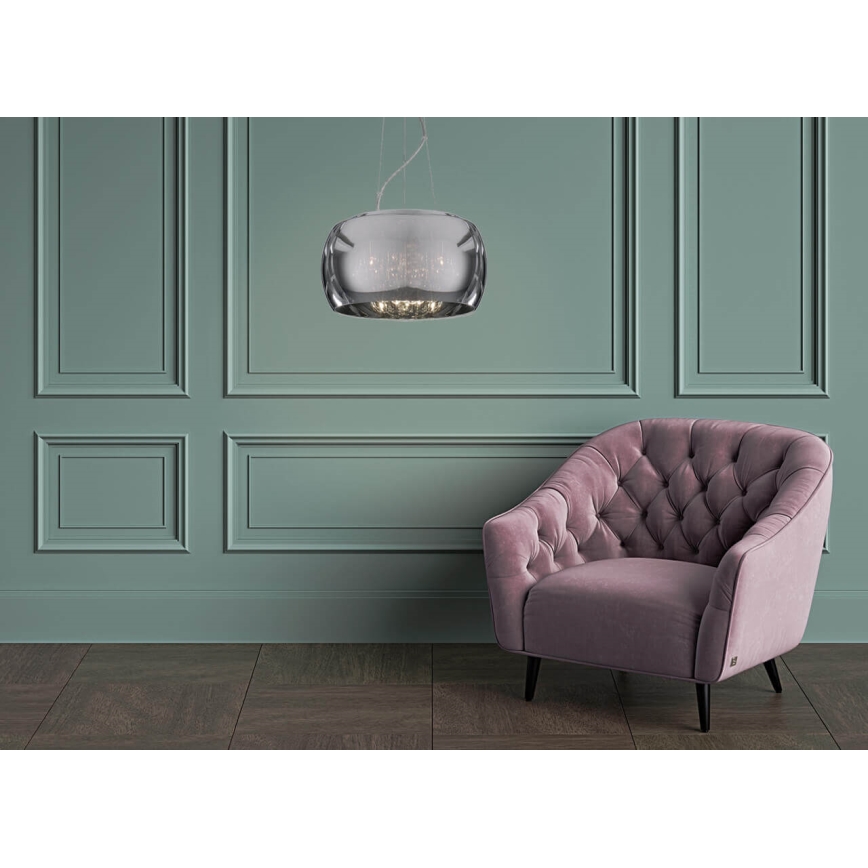 Candelabro suspenso ORCHIDE 5xG9/3W/230V cromado brilhante