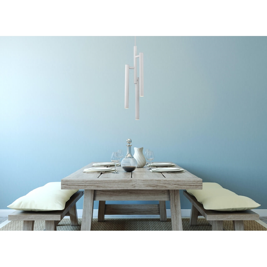 Candelabro suspenso LED TUBULAR 3xLED/5W/230V branco