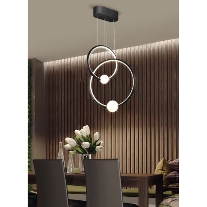 Candelabro suspenso LED com regulação LIV LED/50W/230V preto + controlo remoto
