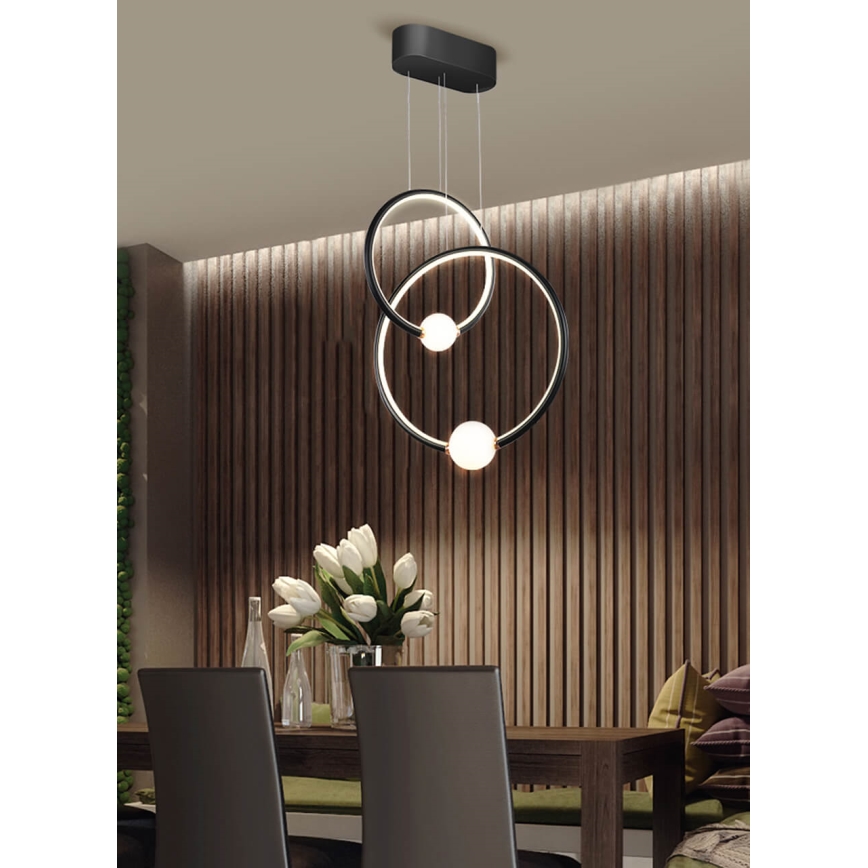 Candelabro suspenso LED com regulação LIV LED/50W/230V preto + controlo remoto