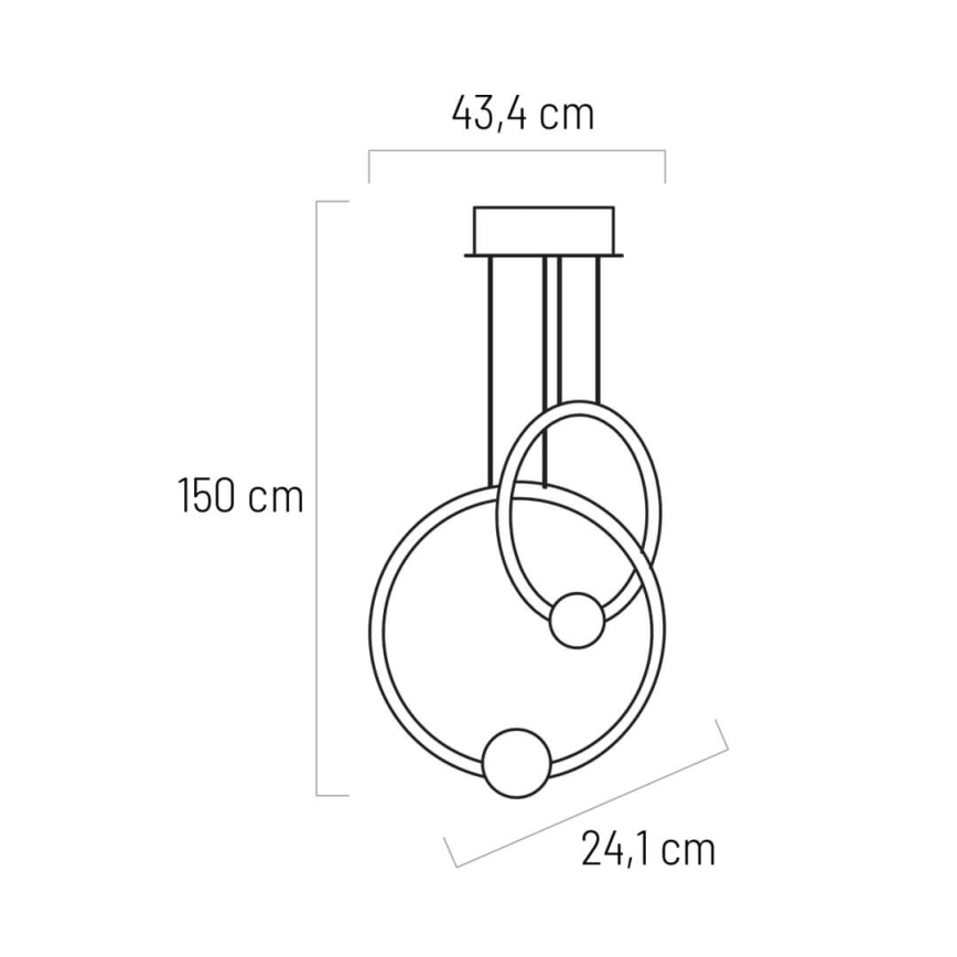 Candelabro suspenso LED com regulação LIV LED/50W/230V preto + controlo remoto