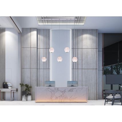 Candelabro suspenso LED ESMOND 5xLED/4,8W/230V cromado brilhante