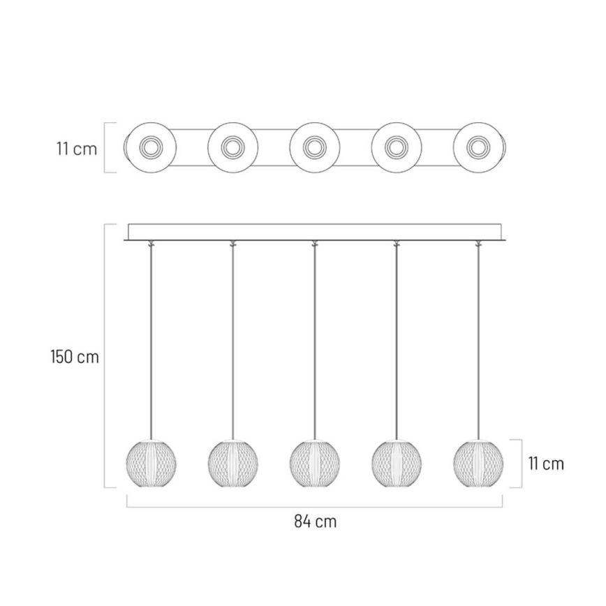 Candelabro suspenso LED ESMOND 5xLED/4,8W/230V cromado brilhante