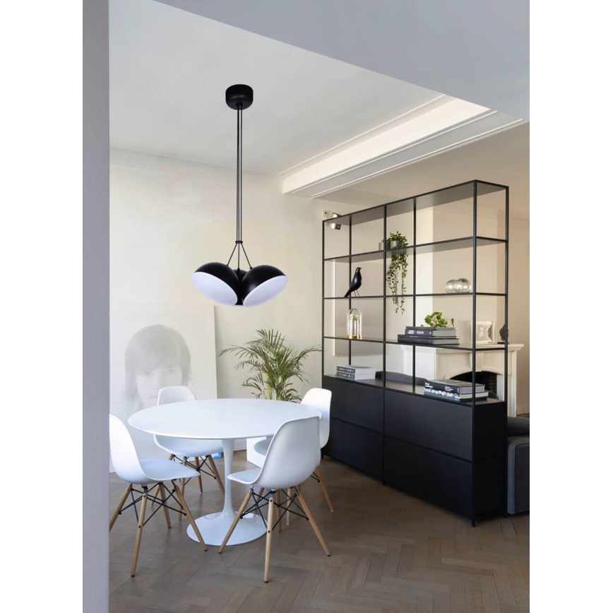 Candelabro suspenso LED CROWD 3xLED/20W/230V preto