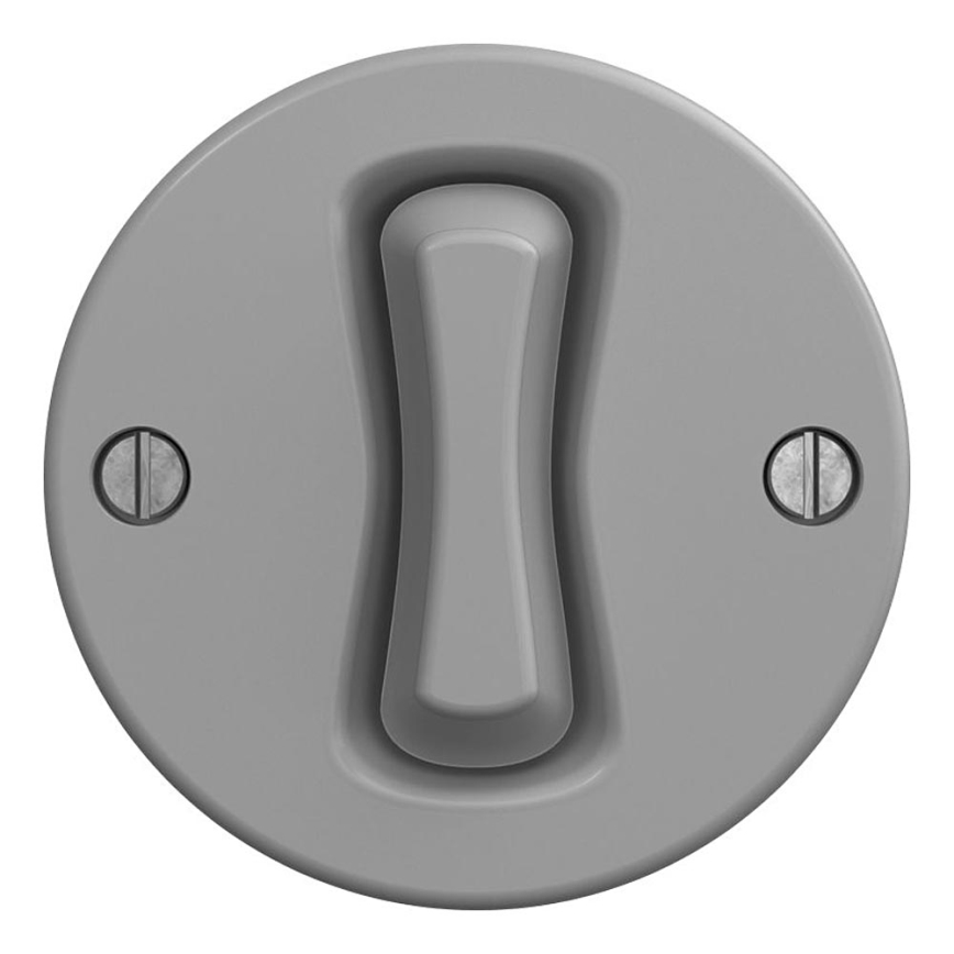Kliklap - Interruptor de botão de pressão vintage sem armação cinzento