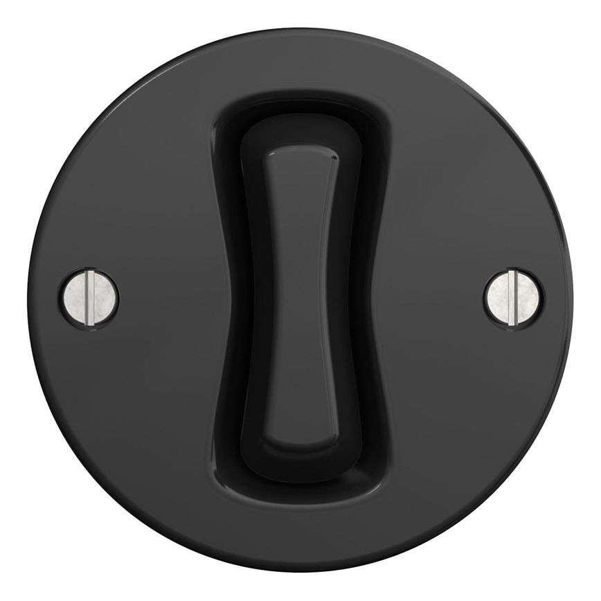 Kliklap - Interruptor de botão de pressão vintage sem moldura preto