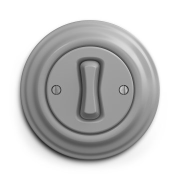 Kliklap - Interruptor de botão retro com moldura cinzenta