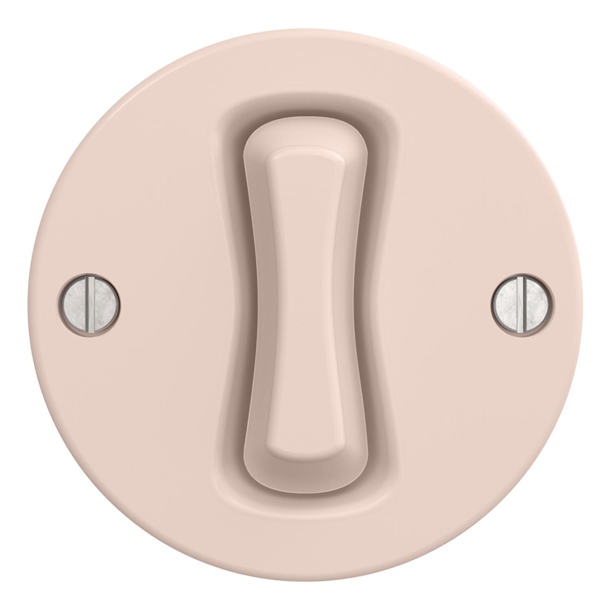 Kliklap - Interruptor de botão retrô sem moldura rosa vintage