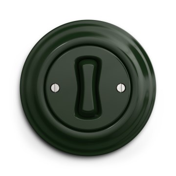Kliklap - Interruptor de escada retro com moldura n.º 6, verde