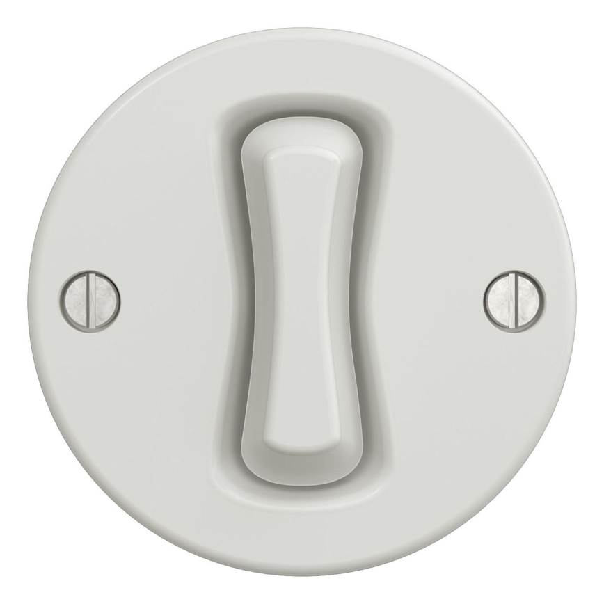 Kliklap - Interruptor de escada vintage sem armação no. 6 branco