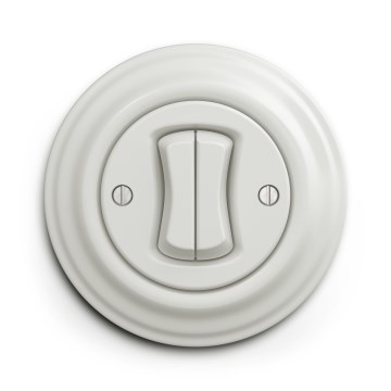 Kliklap - Interruptor duplo retro com moldura branca