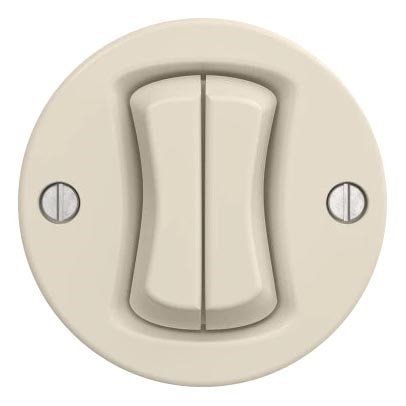 Kliklap - Interruptor duplo retro para escada sem moldura n.º 6+6 bege