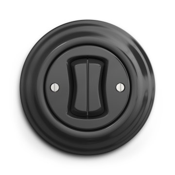 Kliklap - Interruptor retro de dois botões com moldura antracite