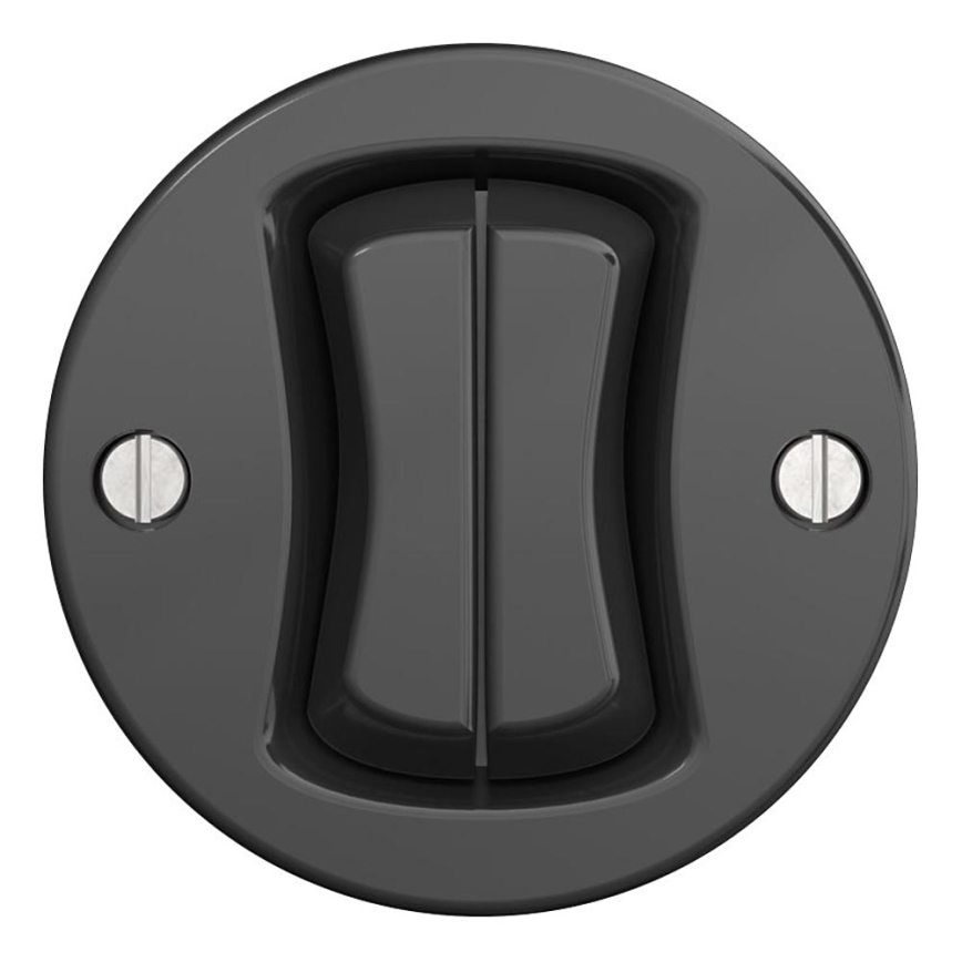 Kliklap - Interruptor retro duplo para escada sem moldura nº 6+6 antracite