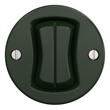 Kliklap - Interruptor retro duplo para escada sem moldura nº 6+6 verde