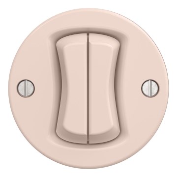 Kliklap - Interruptor retro duplo para escadas sem moldura n.º 6+6 rosa antiga