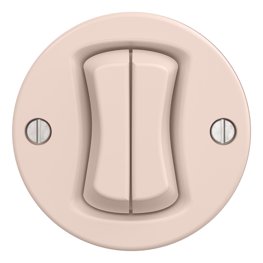 Kliklap - Interruptor retro duplo para escadas sem moldura n.º 6+6 rosa antiga