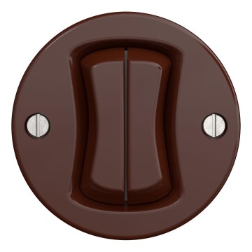Kliklap - Interruptor retro duplo para escadas sem moldura nº 6+6 sem moldura castanho