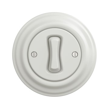 Kliklap - Interruptor retro para escada com moldura n.º 6, branco