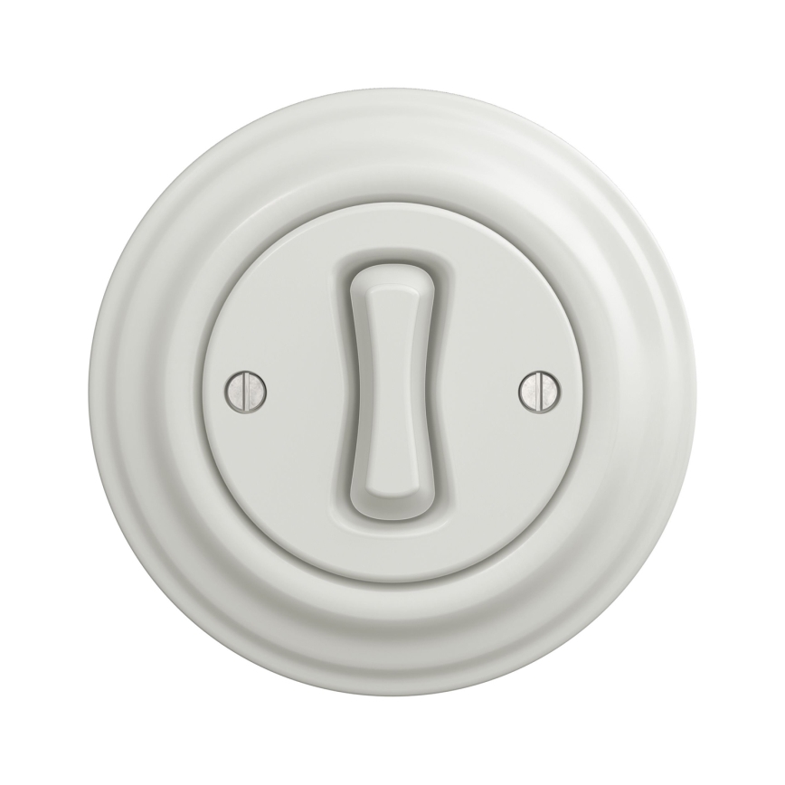Kliklap - Interruptor retro para escada com moldura n.º 6, branco