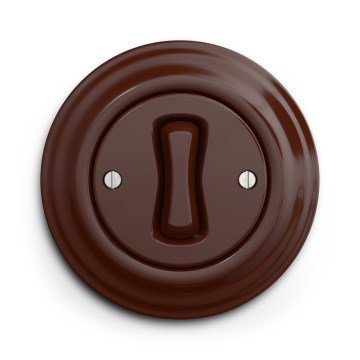 Kliklap - Interruptor retro para escadas com moldura n.º 6, castanho