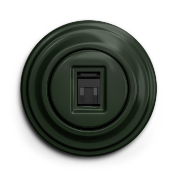 Kliklap - Tomada de Dados Retrô com Moldura Verde
