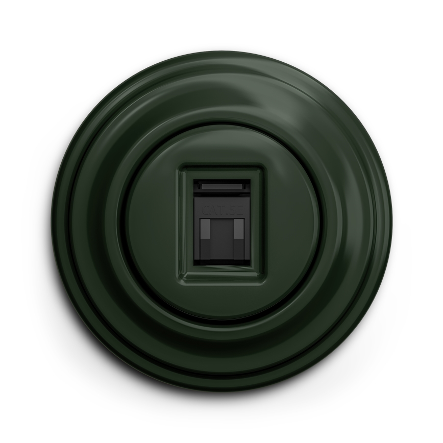 Kliklap - Tomada de Dados Retrô com Moldura Verde