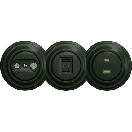 Kliklap - Tomada de dados vintage sem moldura verde